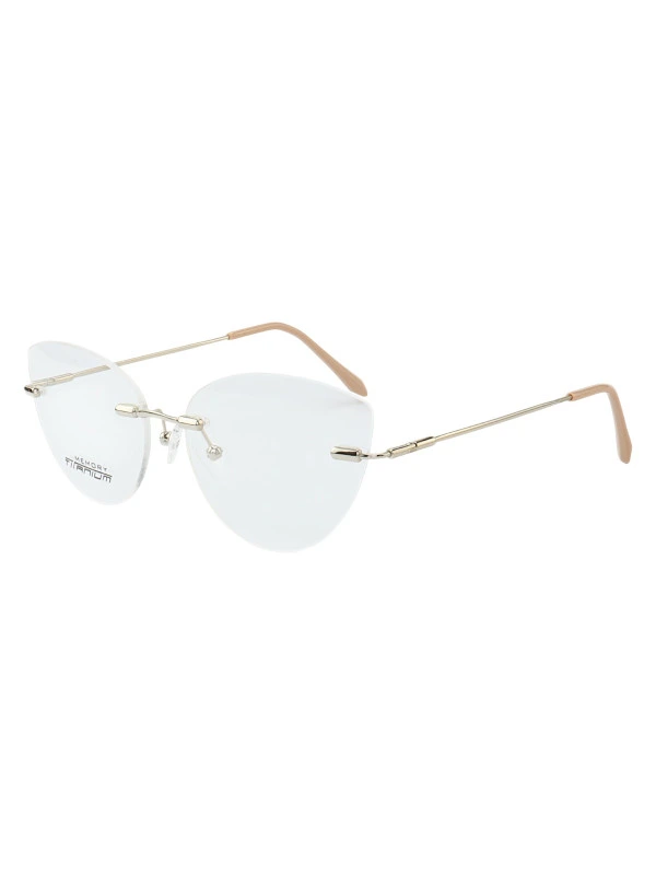 Armação de Óculos Gatinho Balgriff Memory Titanium MT6945 Prata e Rosa