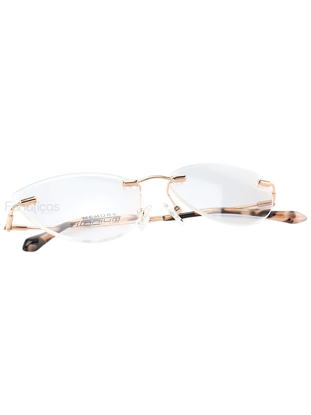 Armação de Óculos Gatinho Balgriff Memory Titanium MT6945 Prata e Rosa