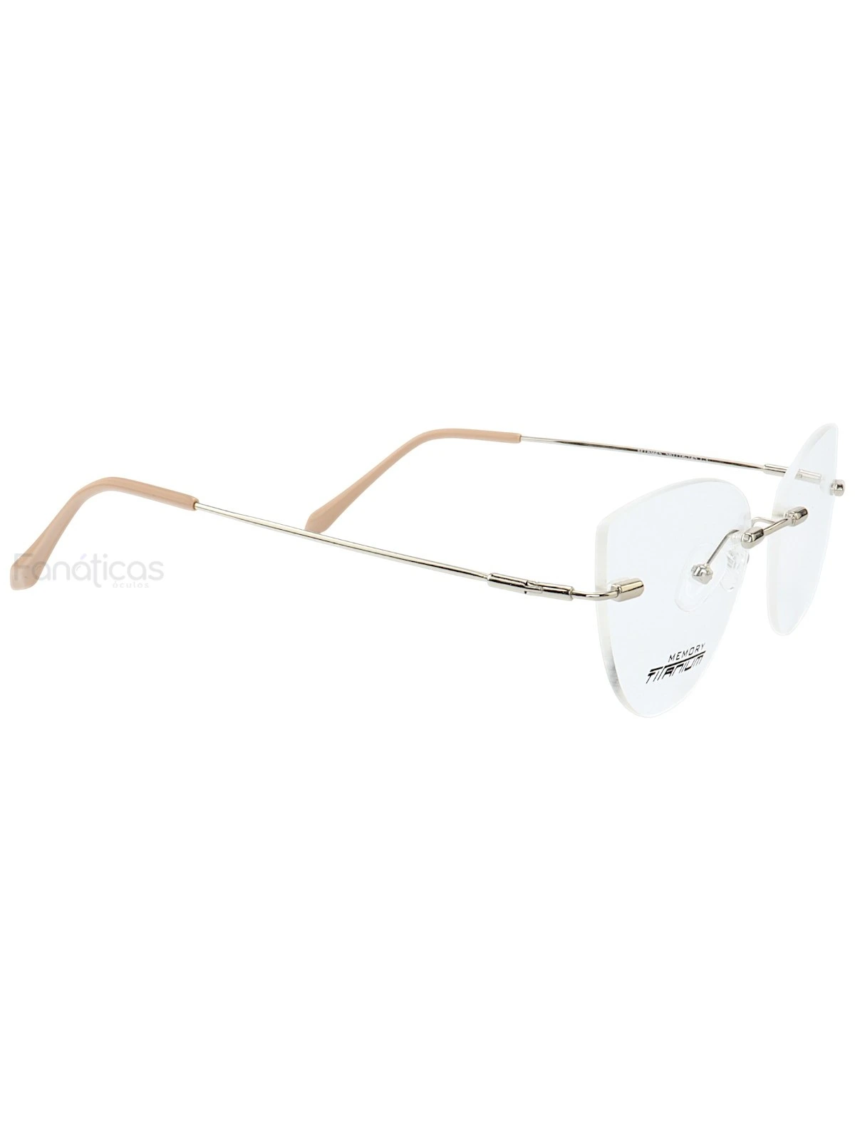 Armação de Óculos Gatinho Balgriff Memory Titanium MT6945 Prata e Rosa