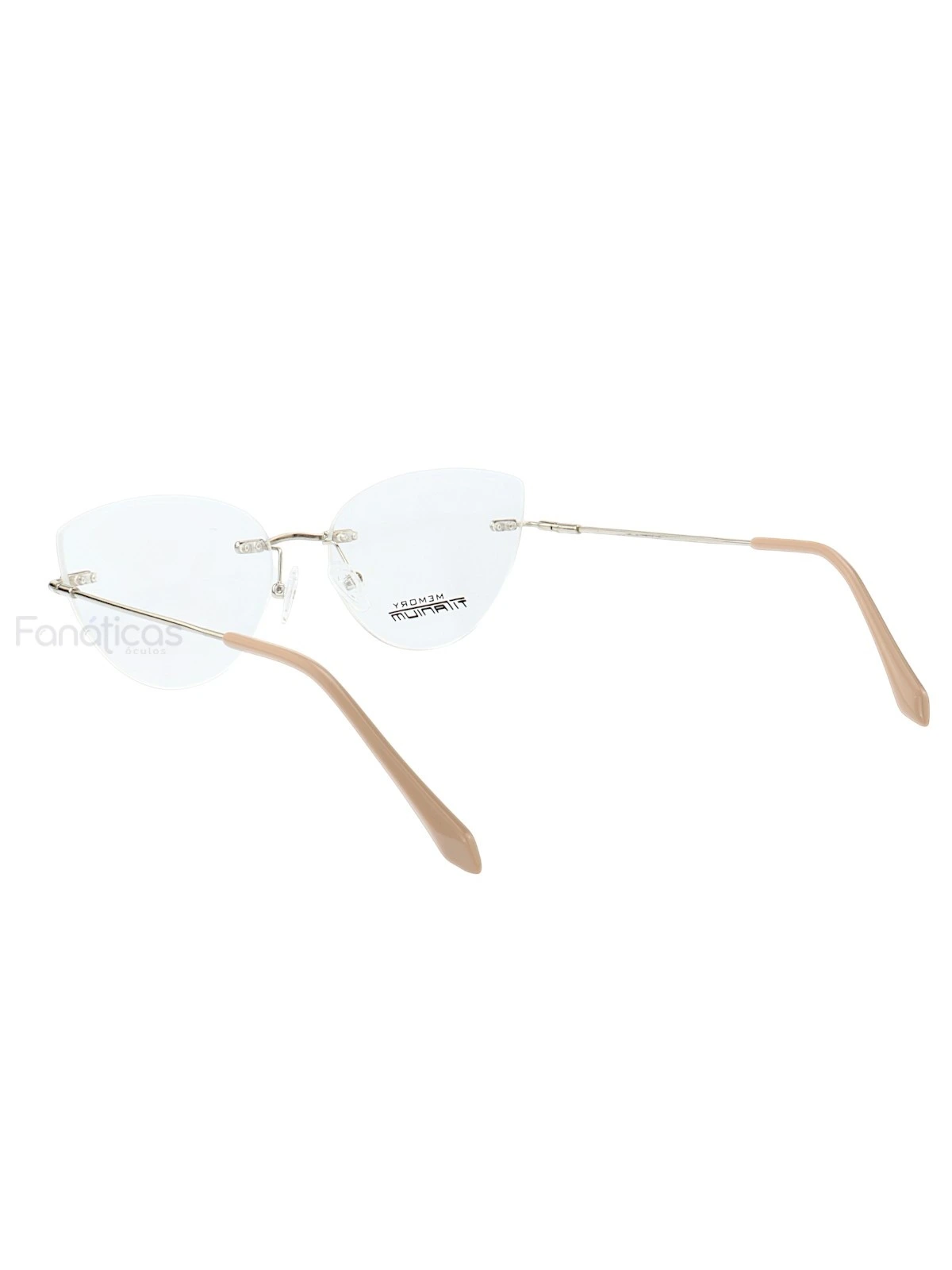Armação de Óculos Gatinho Balgriff Memory Titanium MT6945 Prata e Rosa