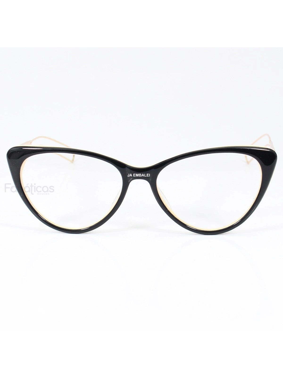 Armação de Óculos Gatinho CD 80633 Preto e Creme