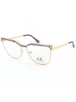 Armação de Óculos Gatinho LQ95288 Dourado e Cinza