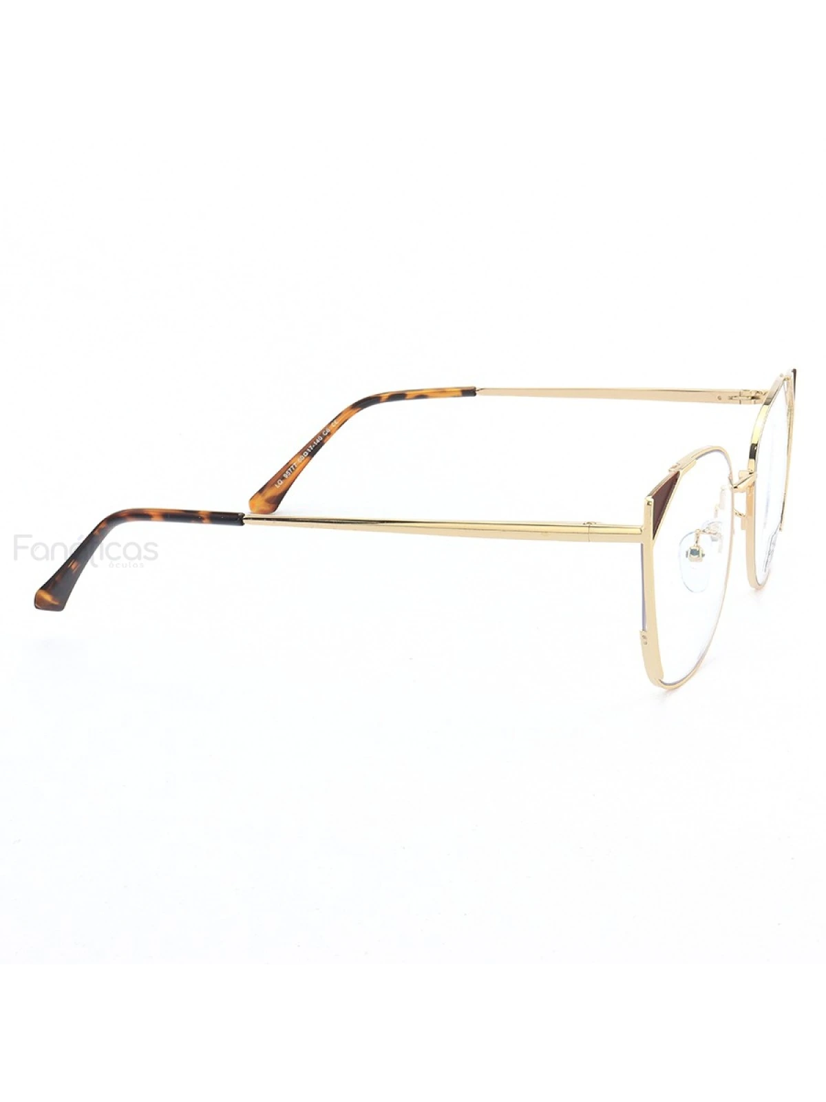 Armação de Óculos Gatinho LQ95777 Dourado e Marrom