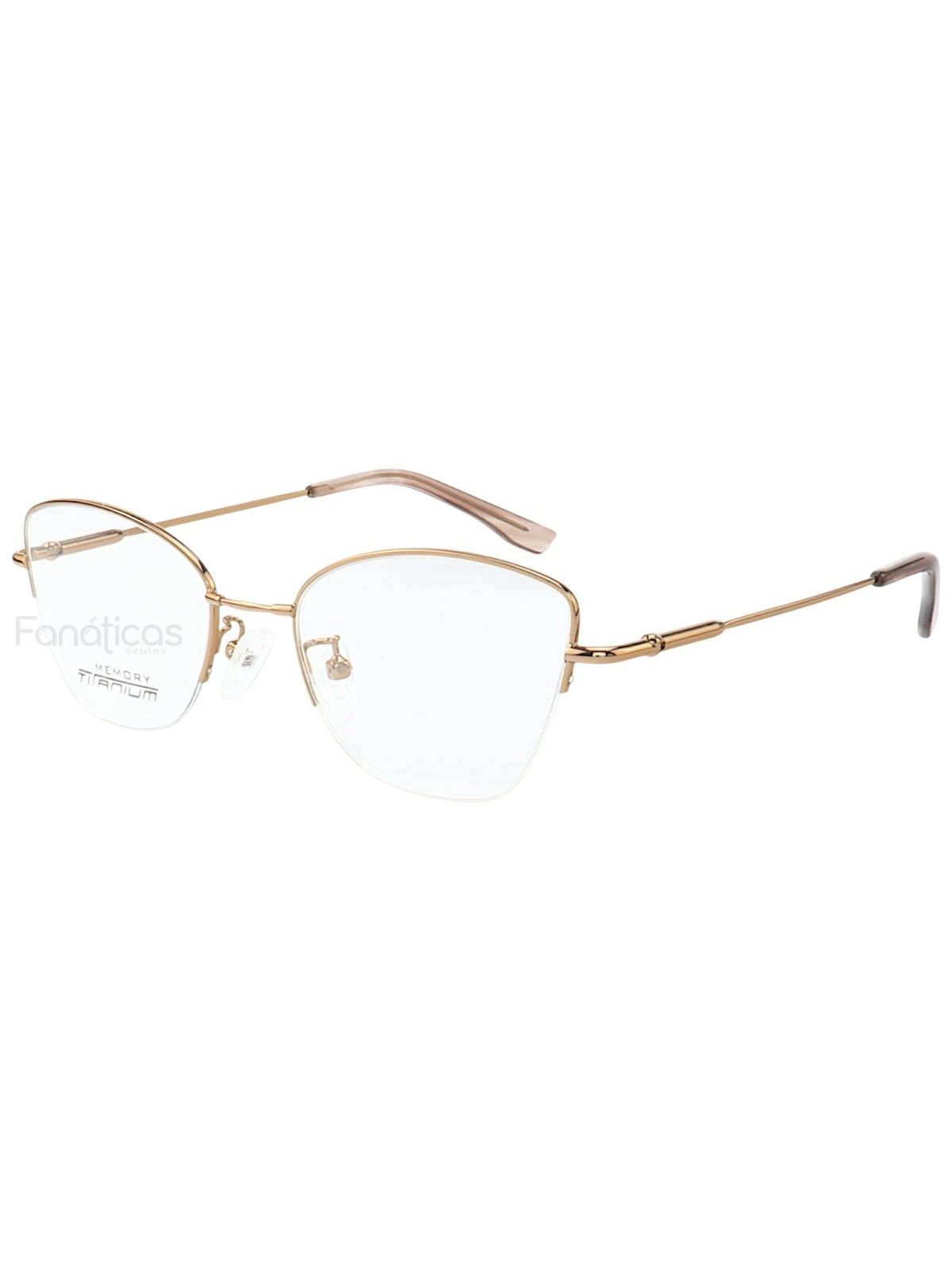 Armação de Óculos Gatinho Memory Titanium MT6932 Bronze