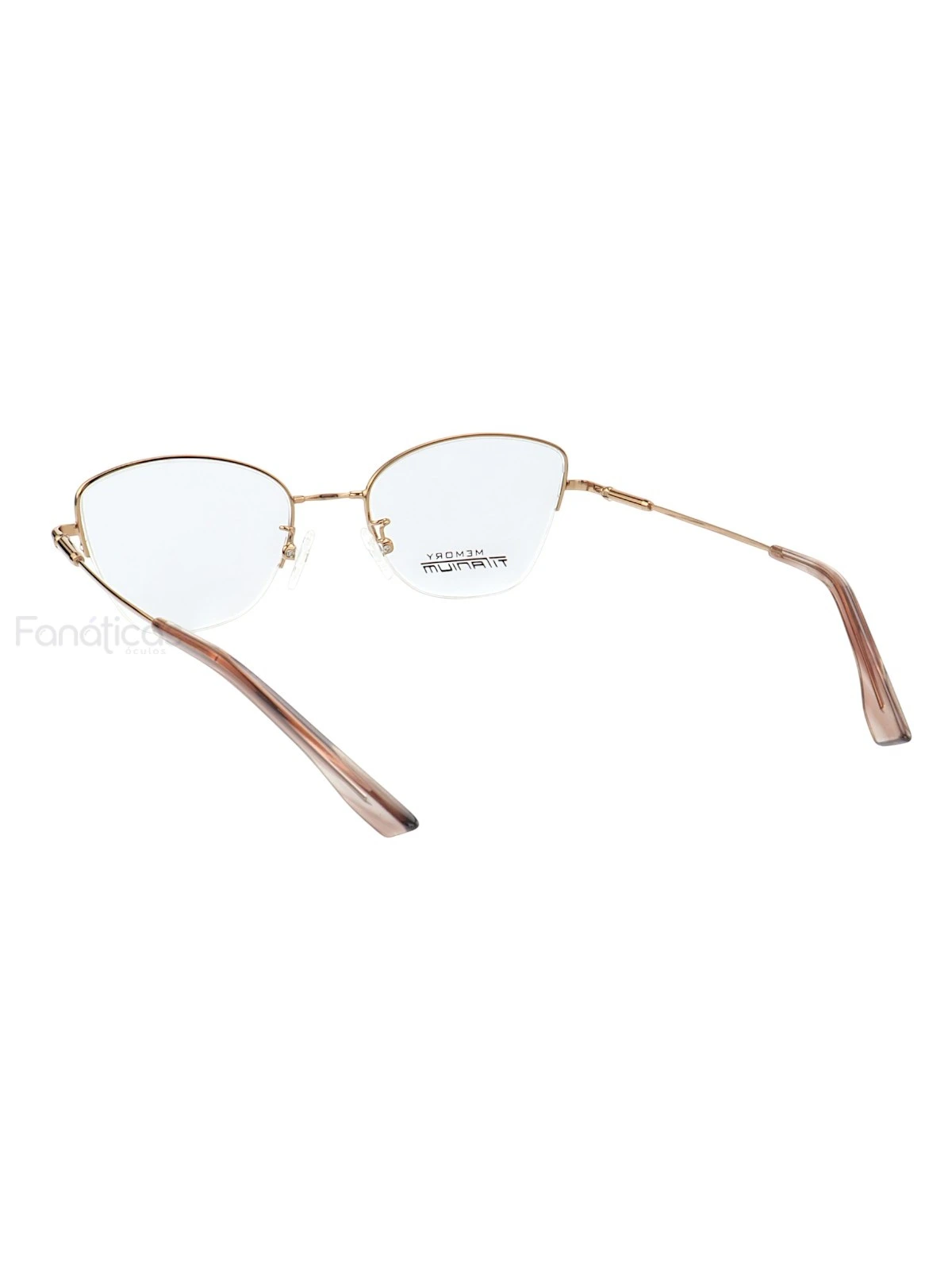 Armação de Óculos Gatinho Memory Titanium MT6932 Bronze