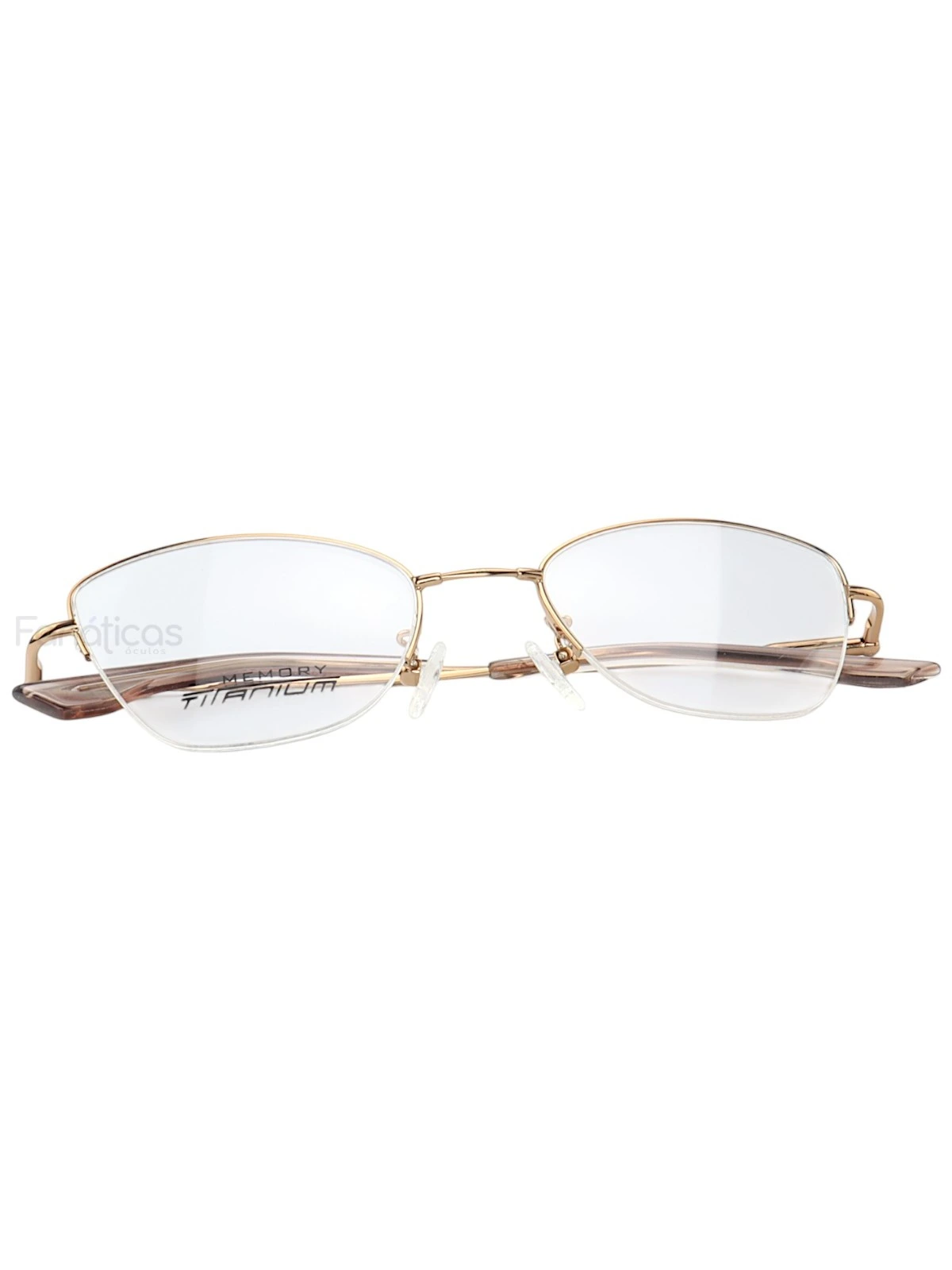 Armação de Óculos Gatinho Memory Titanium MT6932 Bronze