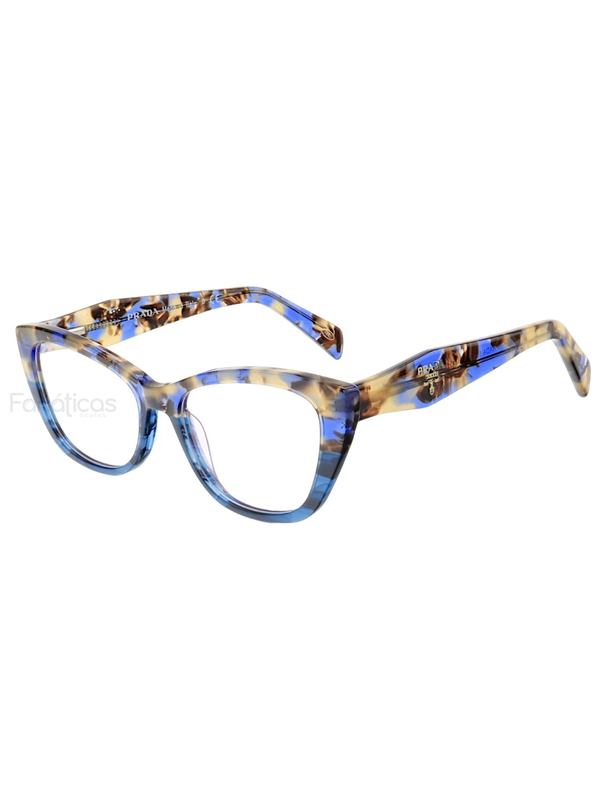 Armação de Óculos Gatinho PD102 Azul Tartaruga