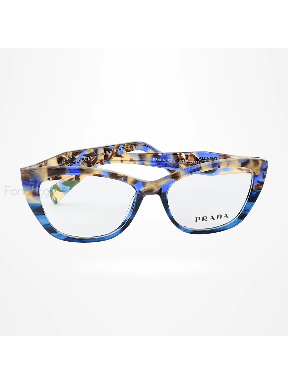 Armação de Óculos Gatinho PD102 Azul Tartaruga
