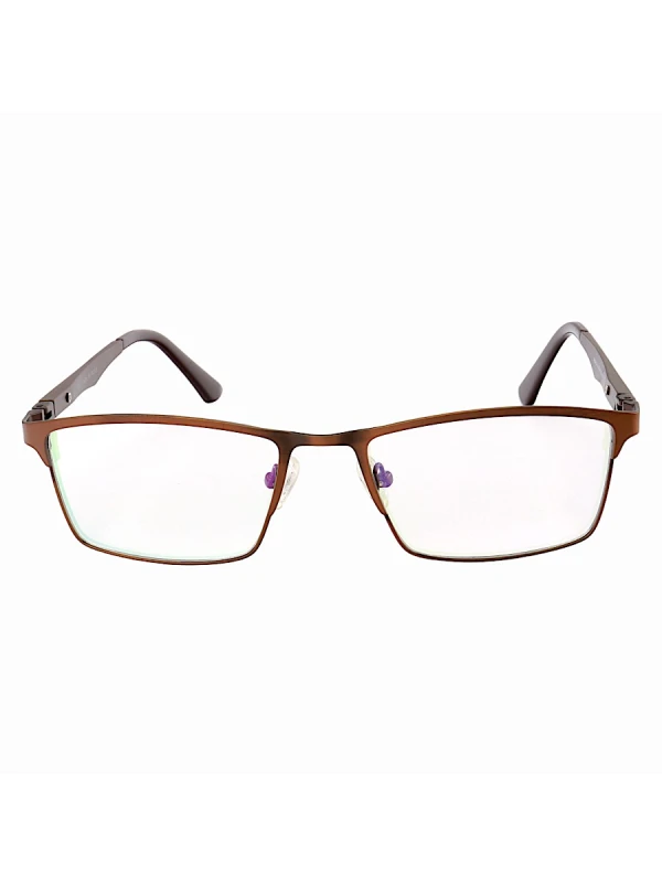 Armação de Óculos Masculina FN9127 Metal Titanium Marrom