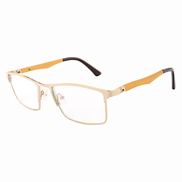Armação de Óculos Masculina FN9127 Metal Titanium Dourado