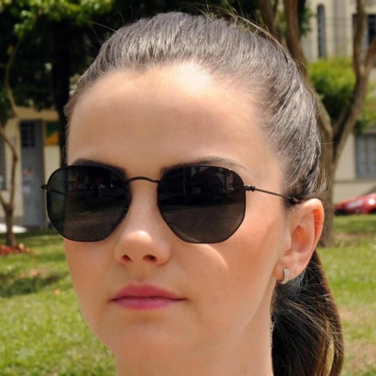 Hexagonal Armação Preto e Lente Preta