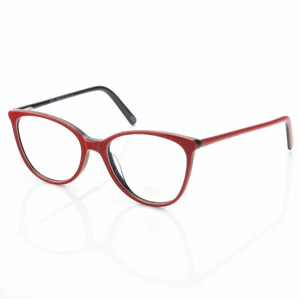 Armação de Óculos Redonda CH3390 Vermelho e Preto