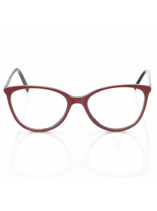 Armação de Óculos Redonda CH3390 Vermelho e Preto