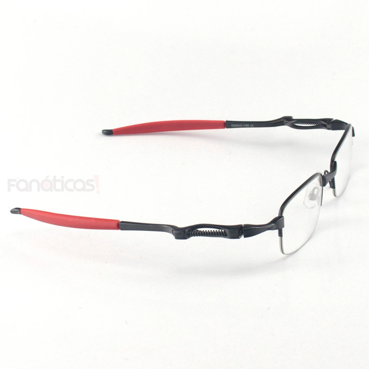 Armação de Óculos Retangular Coilover Molinha OX5043 Preto e Vermelho