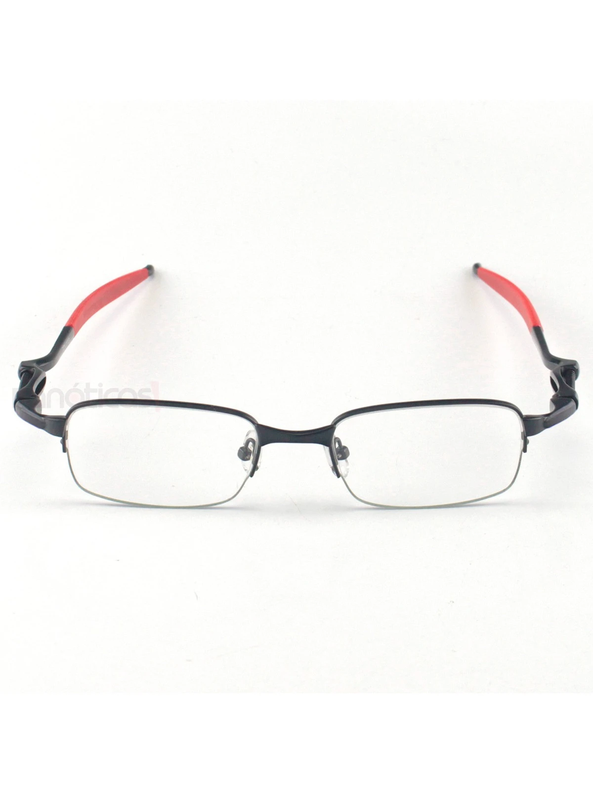 Armação de Óculos Retangular Coilover Molinha OX5043 Preto e Vermelho