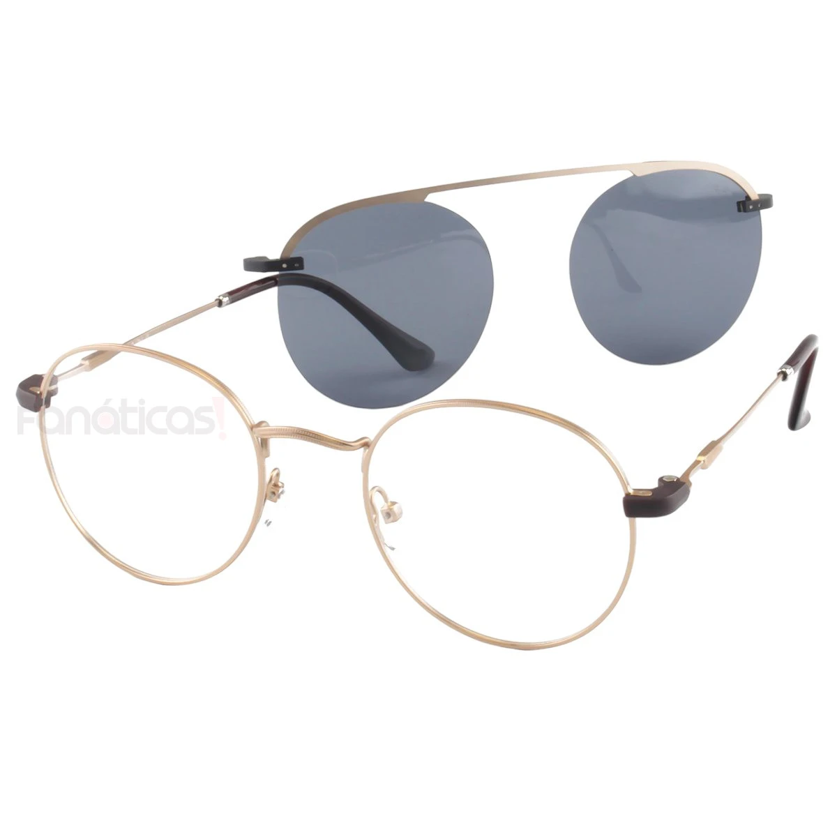 Armacao de Óculos Clipon Round DC3042 Dourado