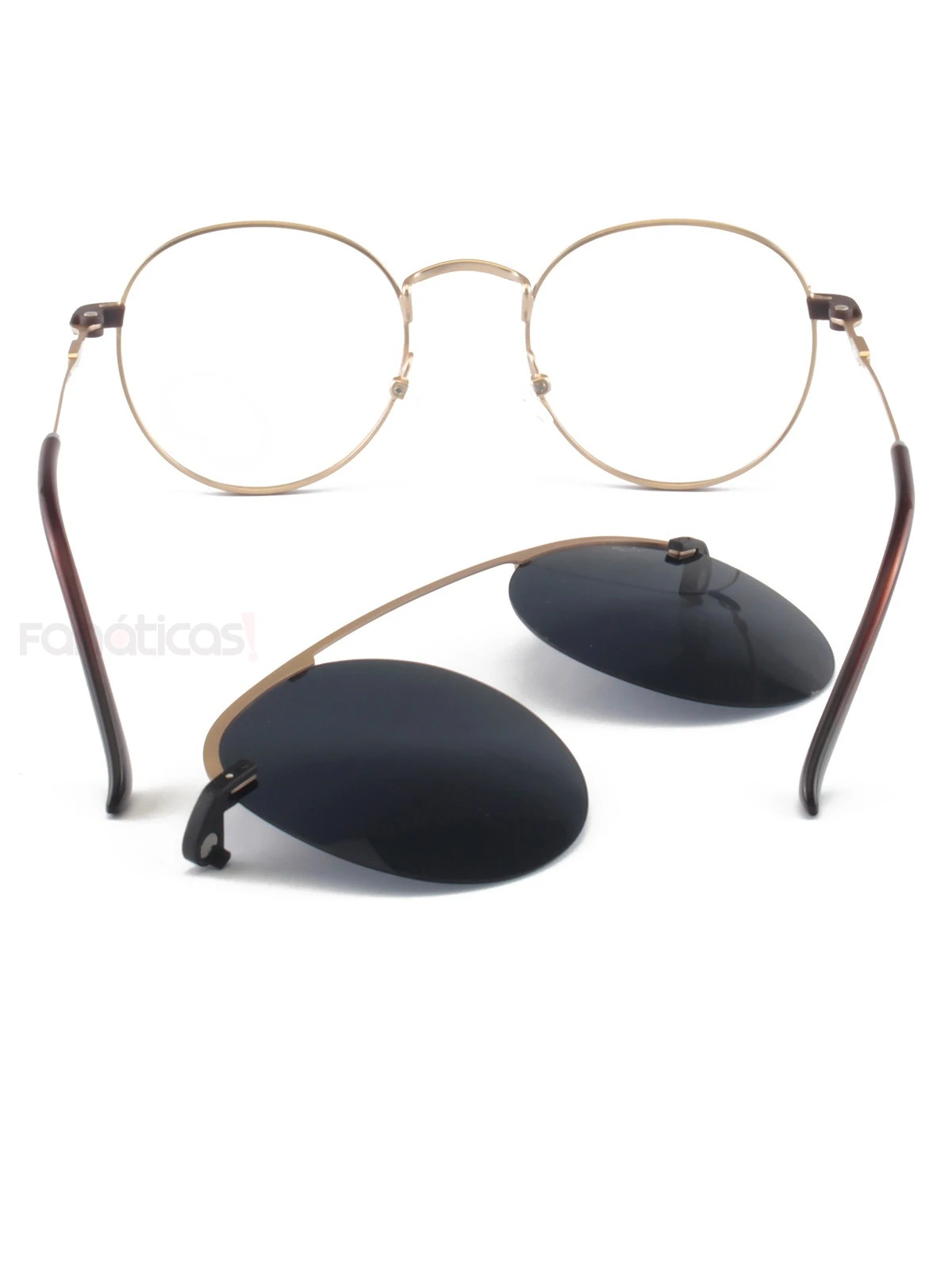 Armacao de Óculos Clipon Round DC3042 Dourado