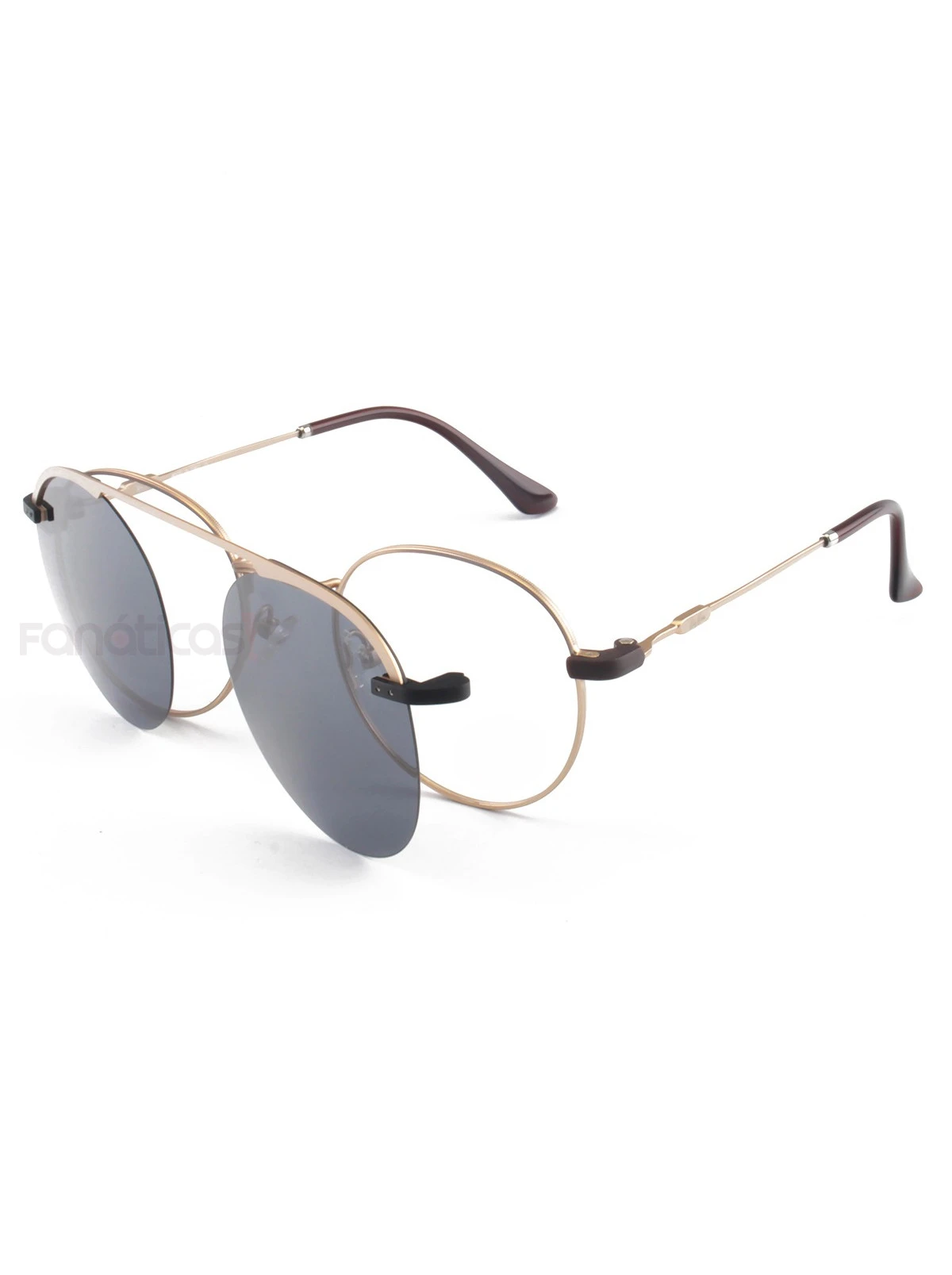 Armacao de Óculos Clipon Round DC3042 Dourado