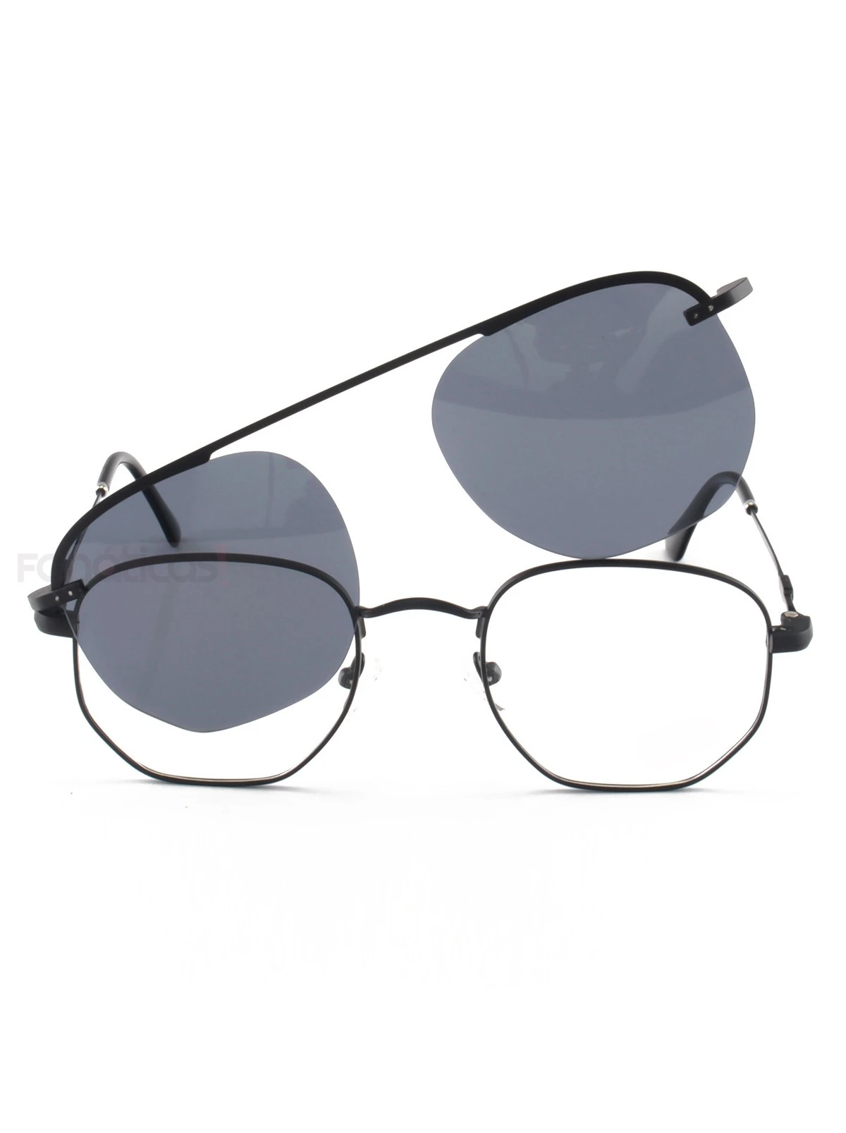 Armação de Óculos Clipon Hexagonal RB6167 Preto