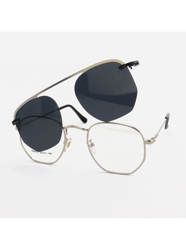 Armacao de Óculos Clipon Hexagonal RB6167 Prata