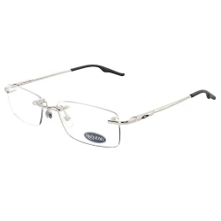 Armação de Óculos Retangular Flutuante Sem Aro Wingback Prata