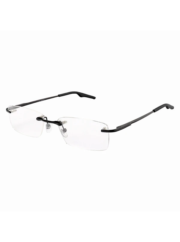 Armação de Óculos Retangular Flutuante Sem Aro Wingback Preto