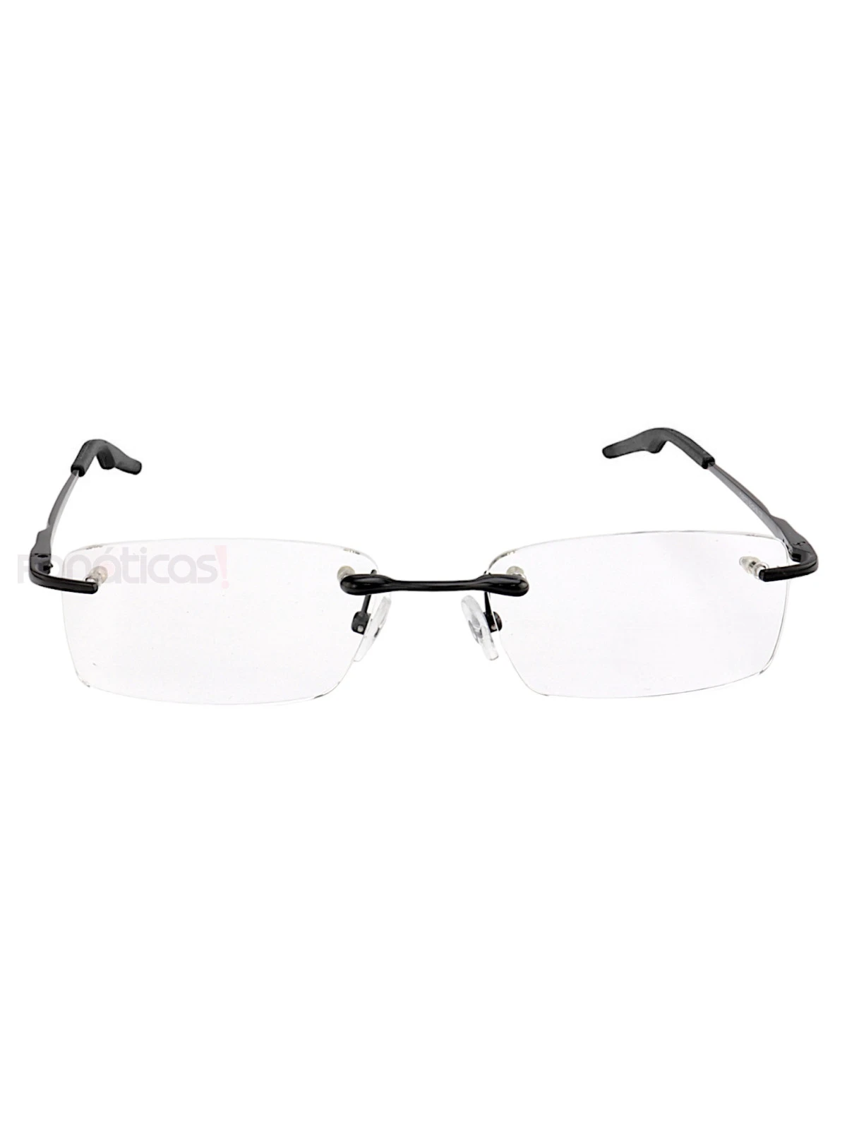 Armação de Óculos Retangular Flutuante Sem Aro Wingback Preto