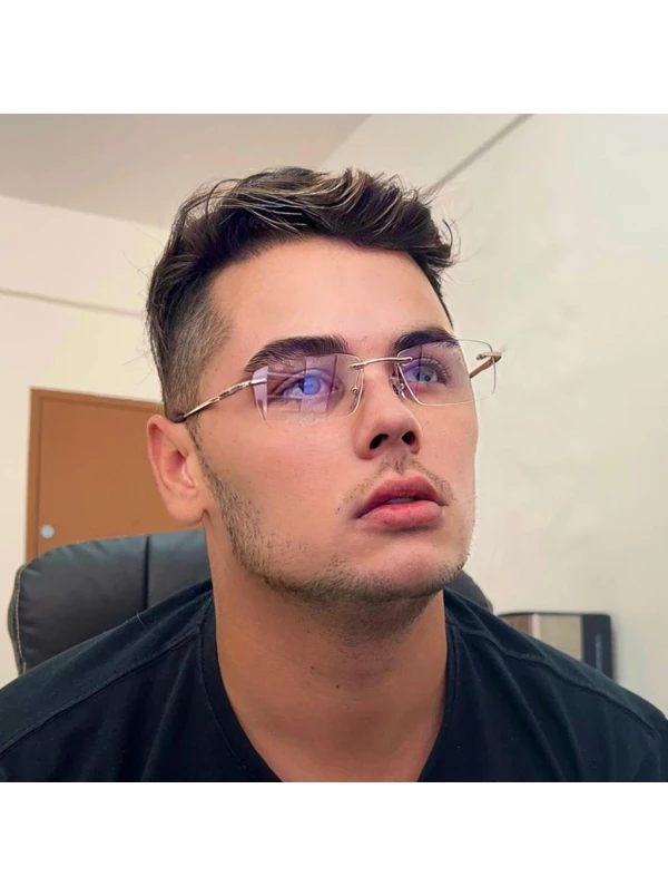 Armação de Óculos Retangular Balgriff Parafusada Dourada