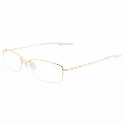 Armação de Óculos Retangular Meio Aro Wingback Gold