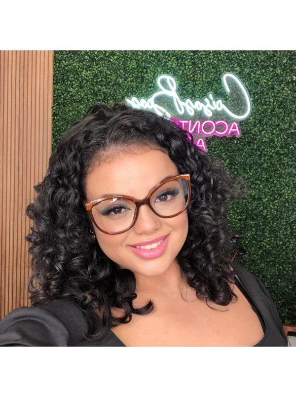 Armacao de Óculos Gatinho Arredondado Lucy 7526 - Marrom