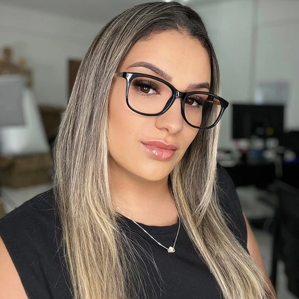 Armação de Óculos Retangular TF2131 Preto