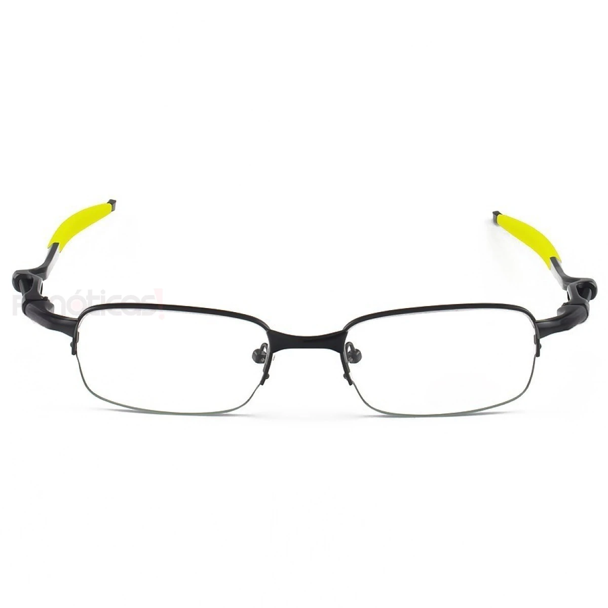 Armação de Óculos Retangular Coilover Molinha OX5043 Preto e Amarelo