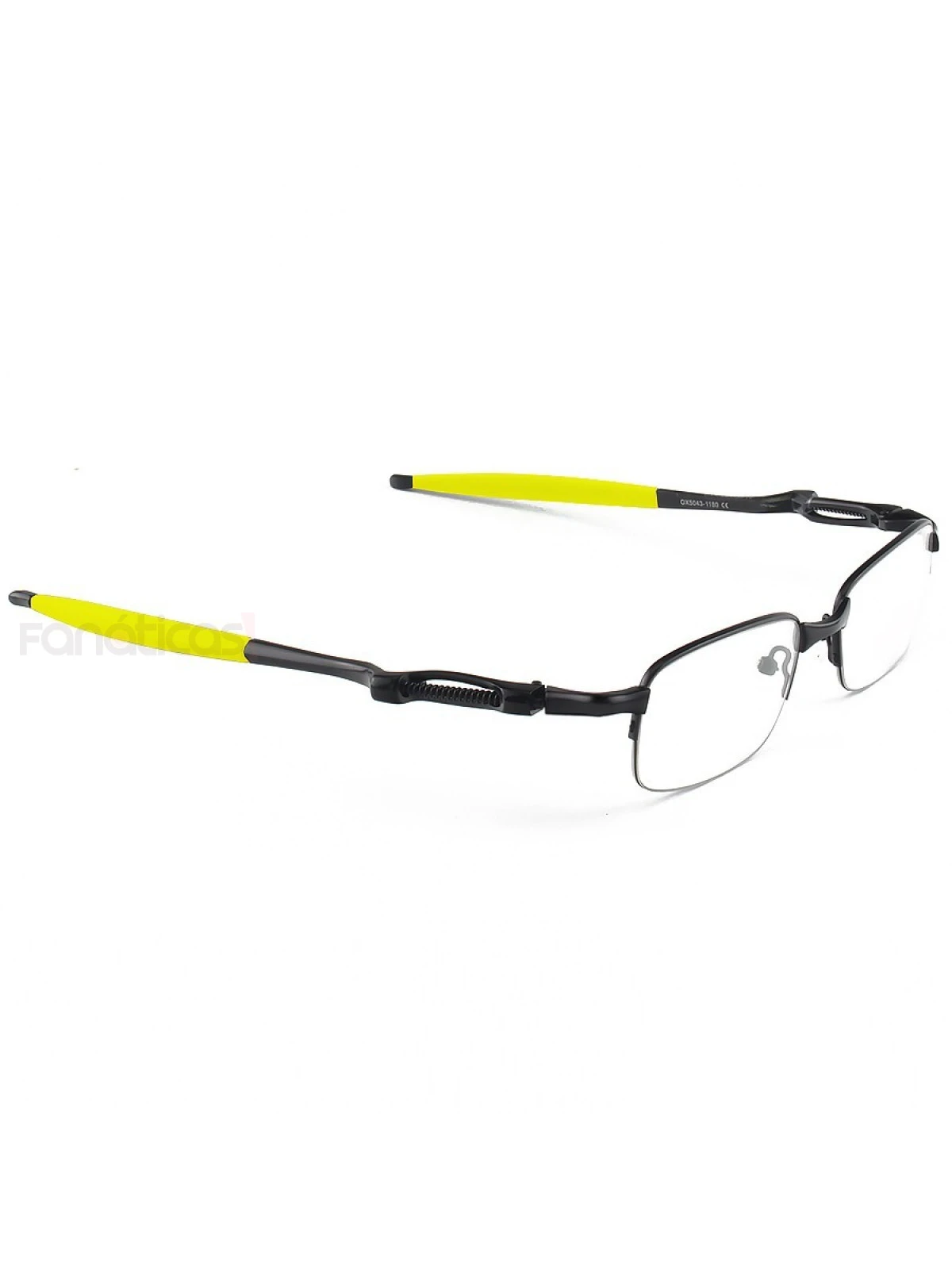 Armação de Óculos Retangular Coilover Molinha OX5043 Preto e Amarelo