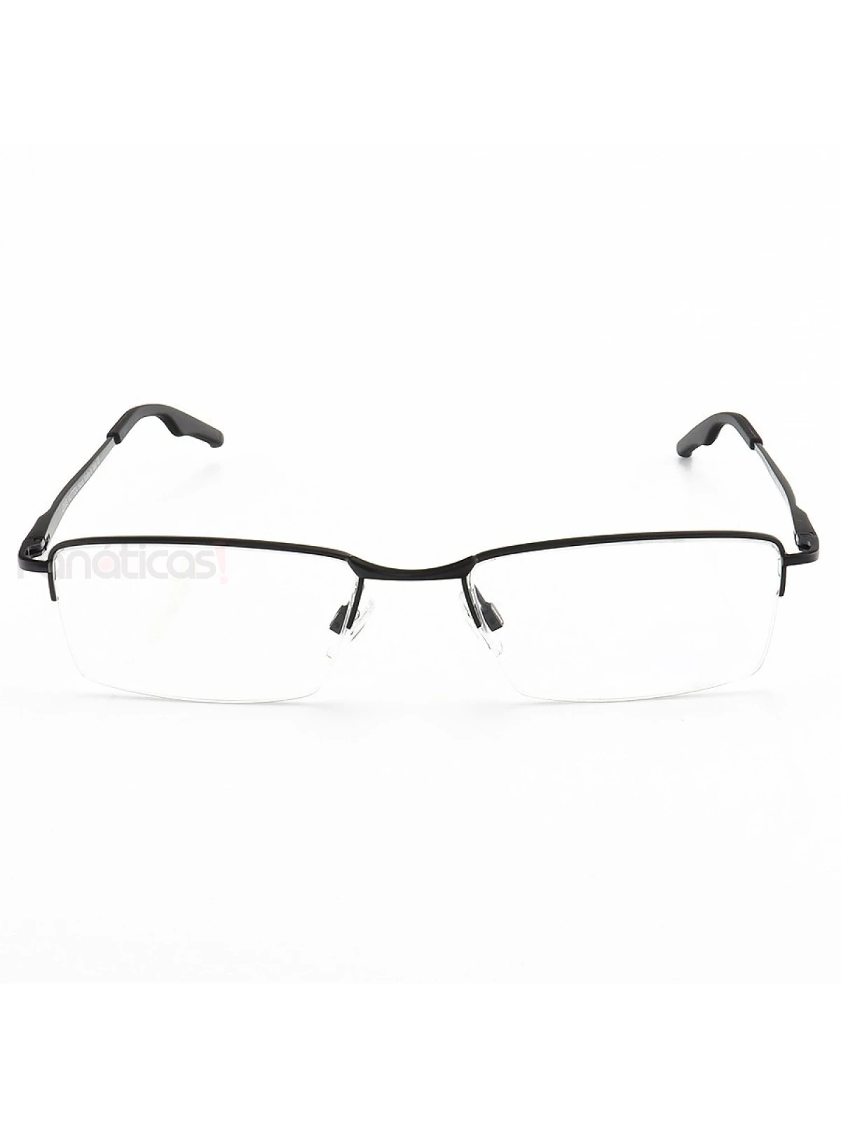 Armação de Óculos Retangular Meio Aro Wingback Preto