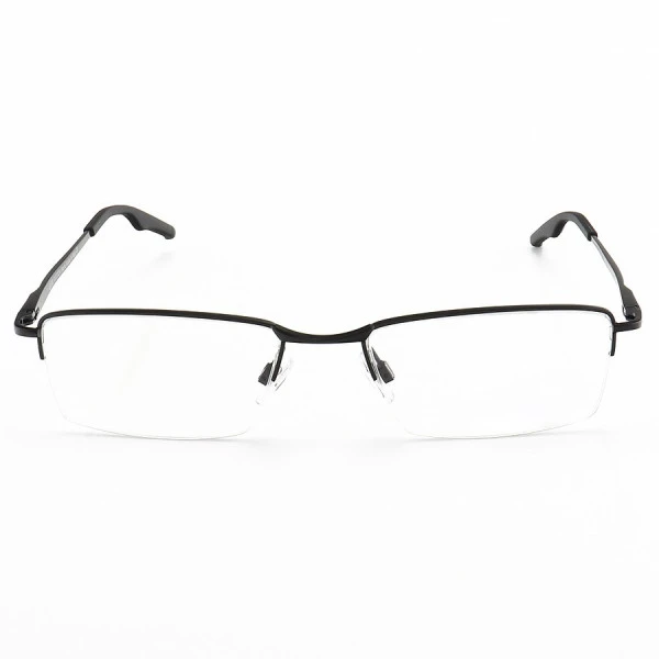 Armação de Óculos Retangular Meio Aro Wingback Preto