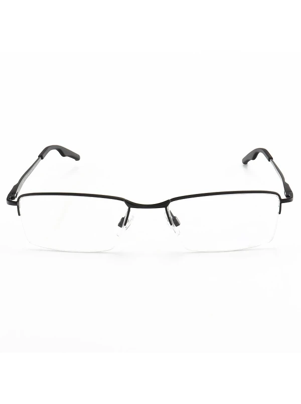 Armação de Óculos Retangular Meio Aro Wingback Preto