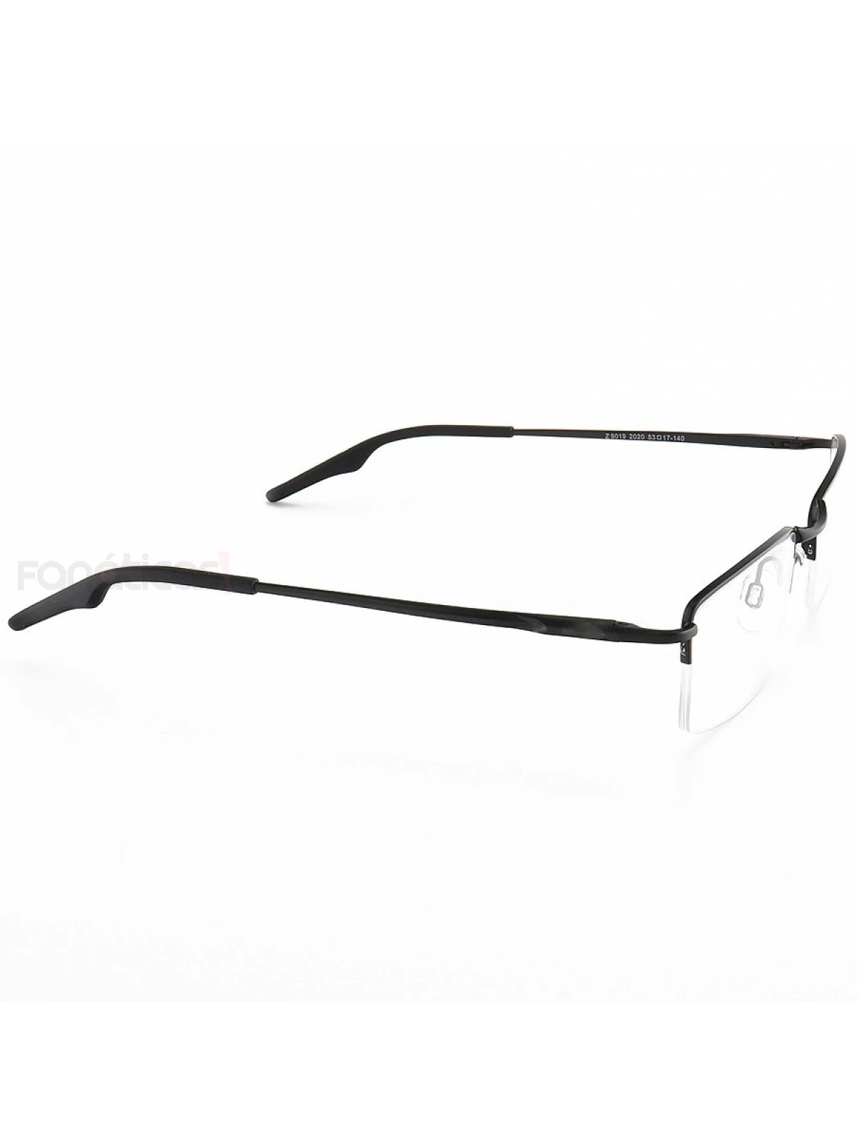 Armação de Óculos Retangular Meio Aro Wingback Preto