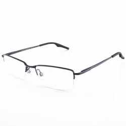 Armação de Óculos Retangular Meio Aro Wingback Azul