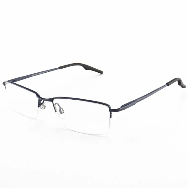 Armação de Óculos Retangular Meio Aro Wingback Azul