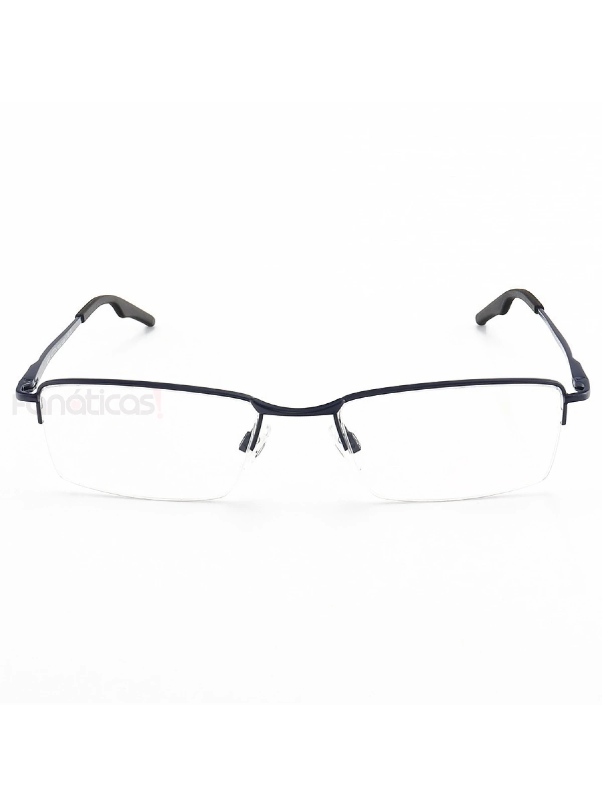 Armação de Óculos Retangular Meio Aro Wingback Azul