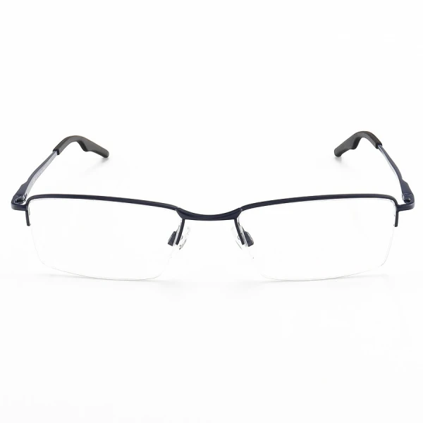 Armação de Óculos Retangular Meio Aro Wingback Azul