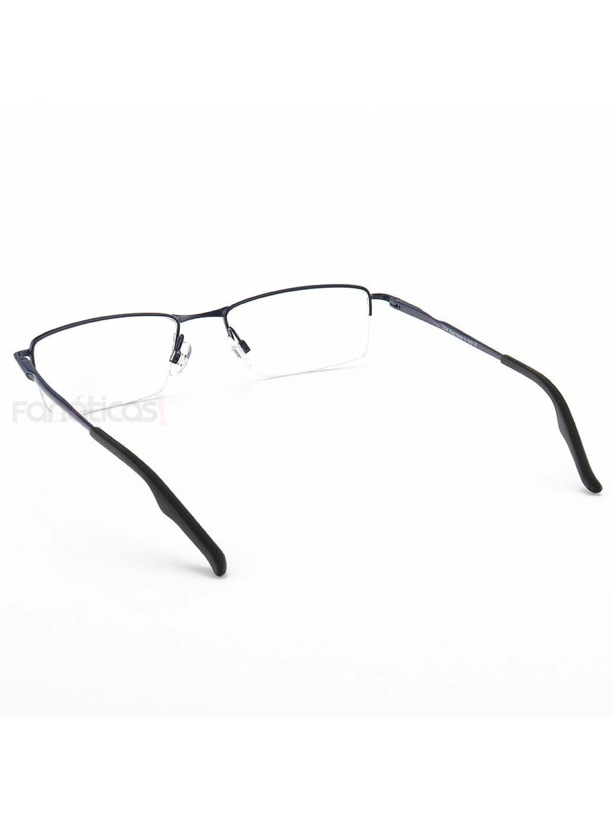 Armação de Óculos Retangular Meio Aro Wingback Azul