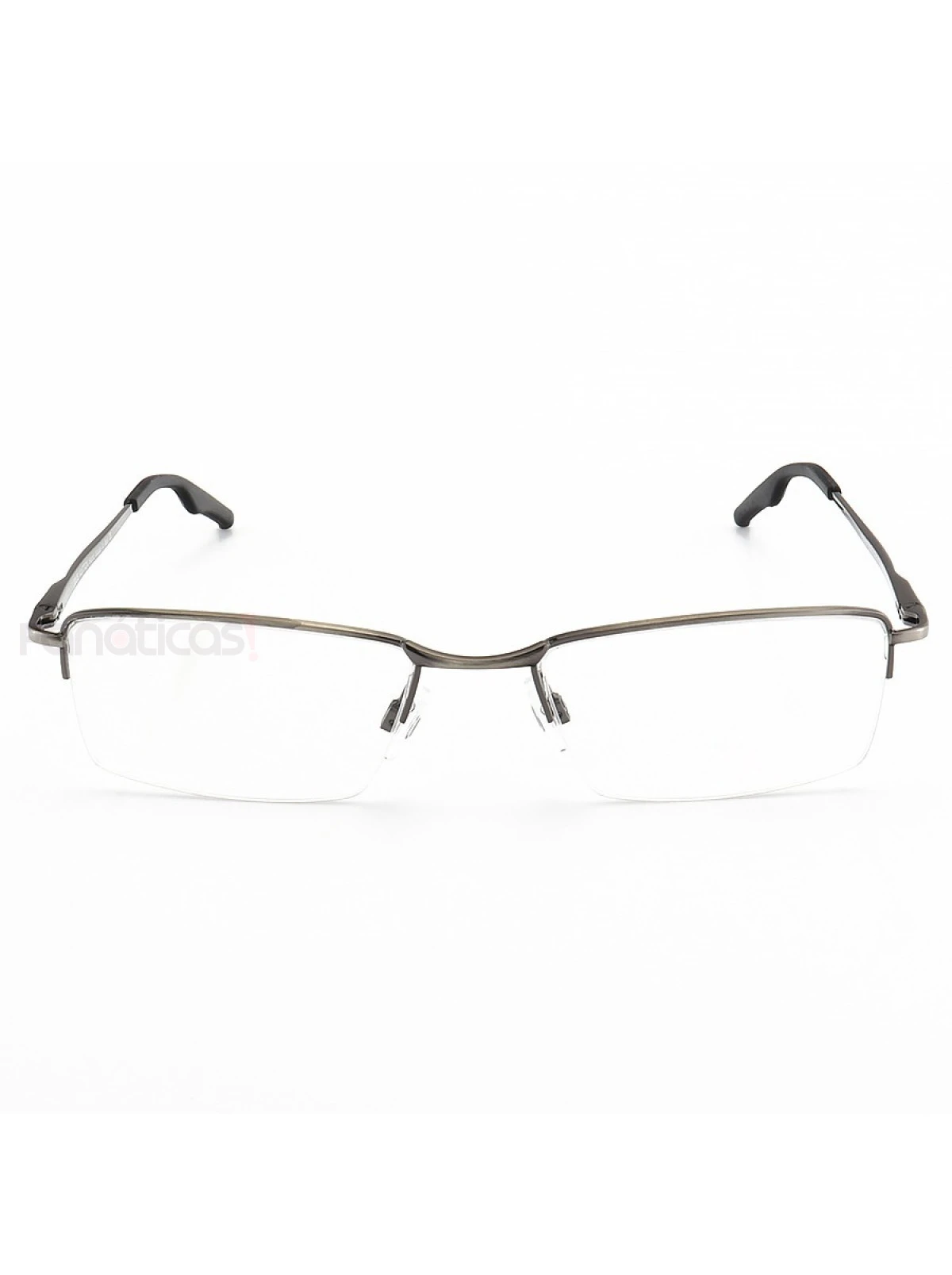 Armação de Óculos Retangular Meio Aro Wingback Grafite