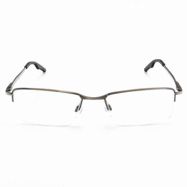Armação de Óculos Retangular Meio Aro Wingback Grafite