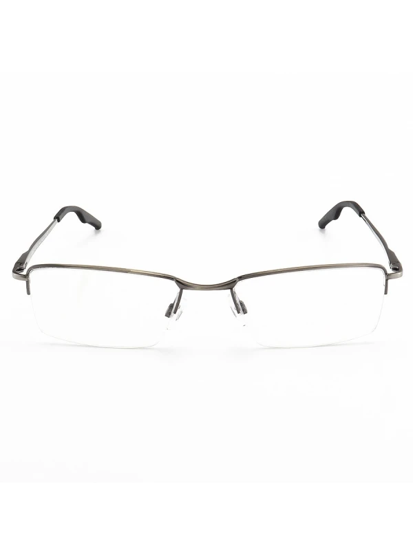 Armação de Óculos Retangular Meio Aro Wingback Grafite