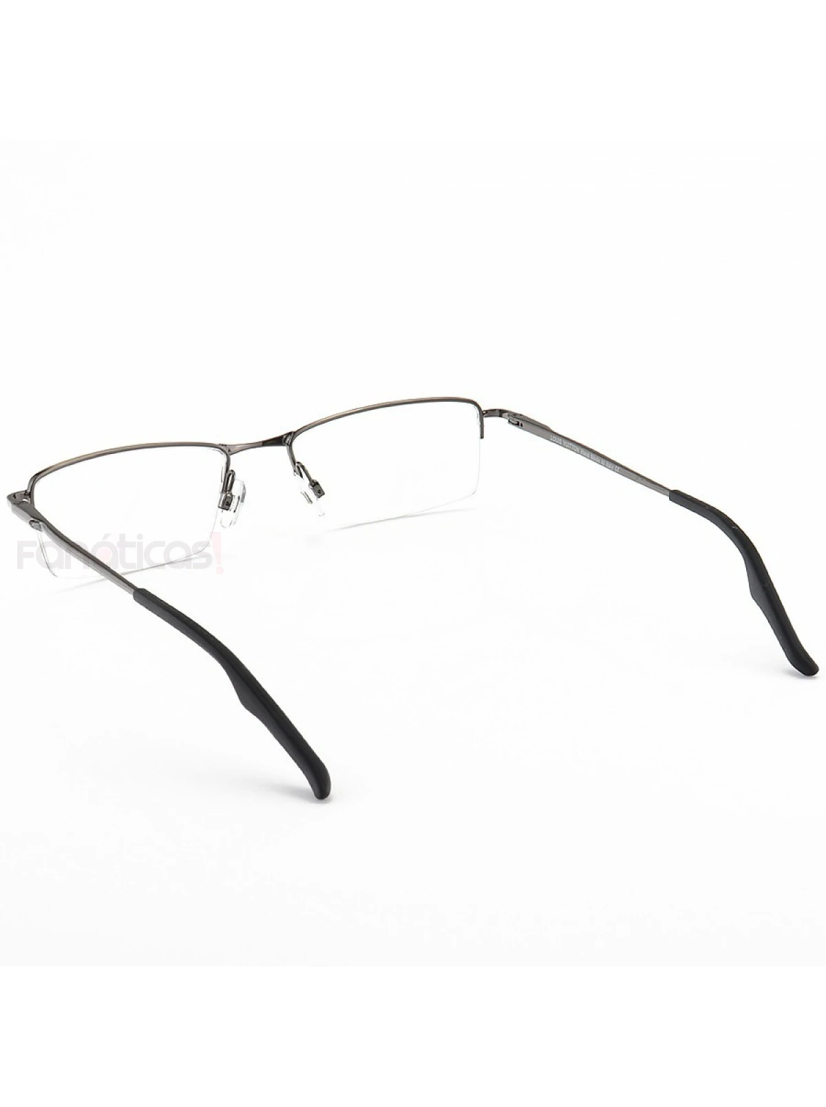 Armação de Óculos Retangular Meio Aro Wingback Grafite