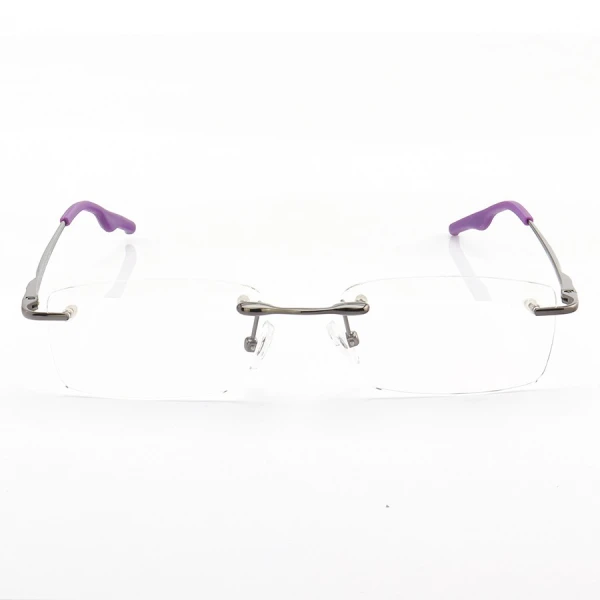 Armação de Óculos Retangular Flutuante Sem Aro Wingback Roxo