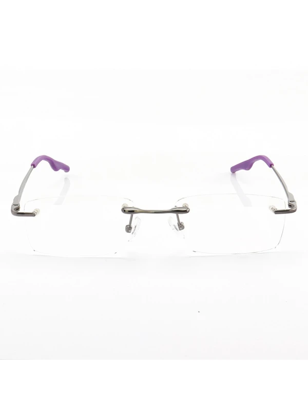 Armação de Óculos Retangular Flutuante Sem Aro Wingback Roxo