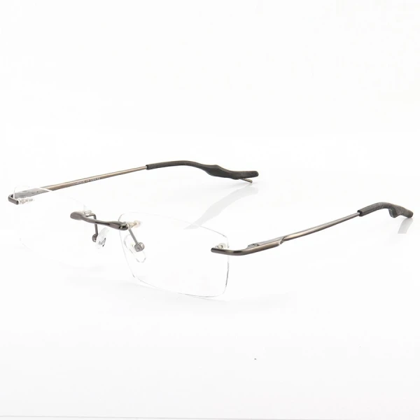 Armação de Óculos Retangular Flutuante Sem Aro Wingback Grafite