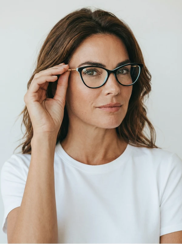 Armação de Óculos Oval TF2668 Preto e Azul